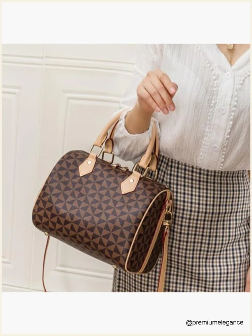 Large Vegan Leather Satchel Crossbody Bag Top Handle Purse Women